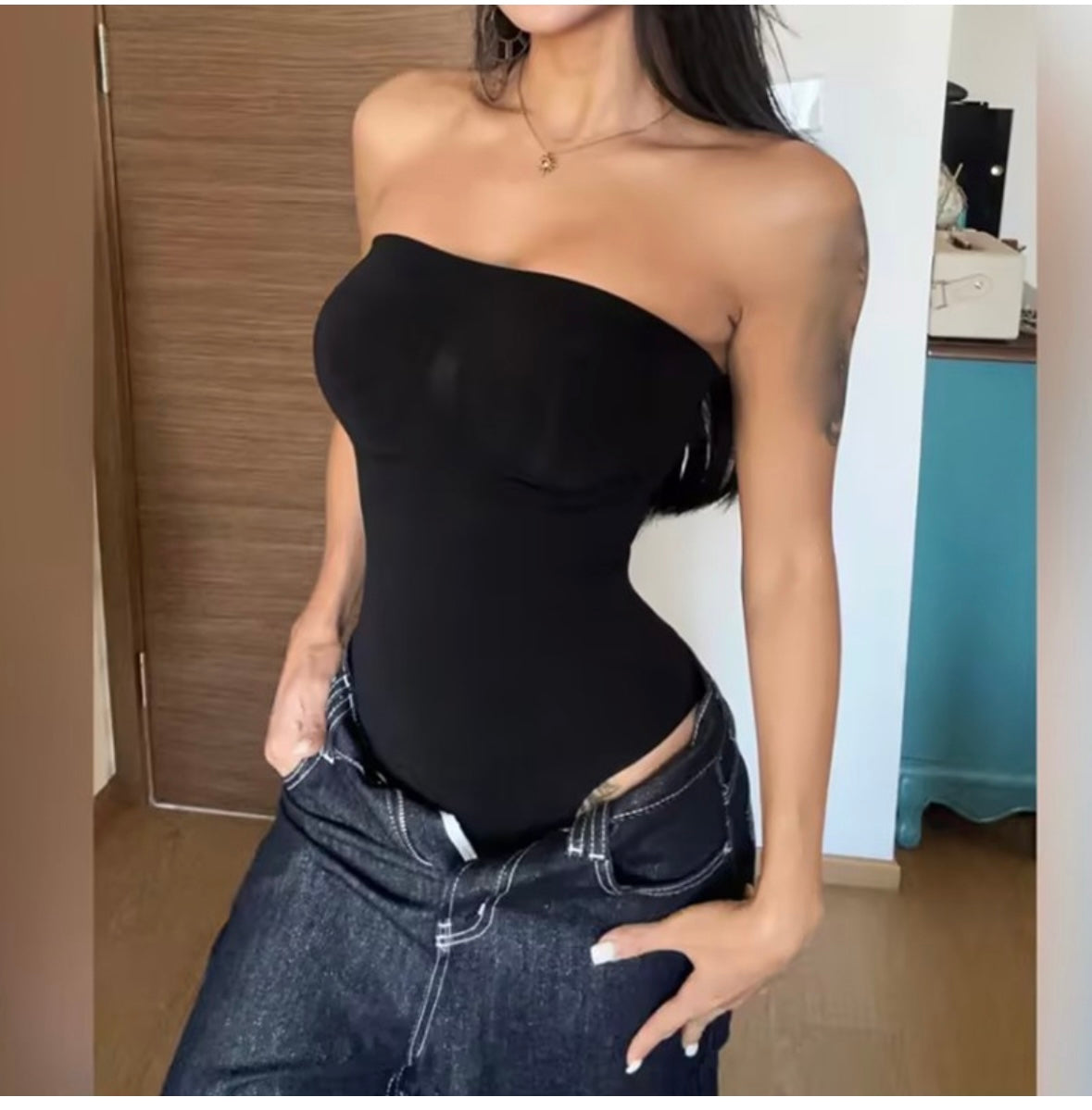 Seamless Sculpt  Body Strapless Panty & Brassier , removable straps