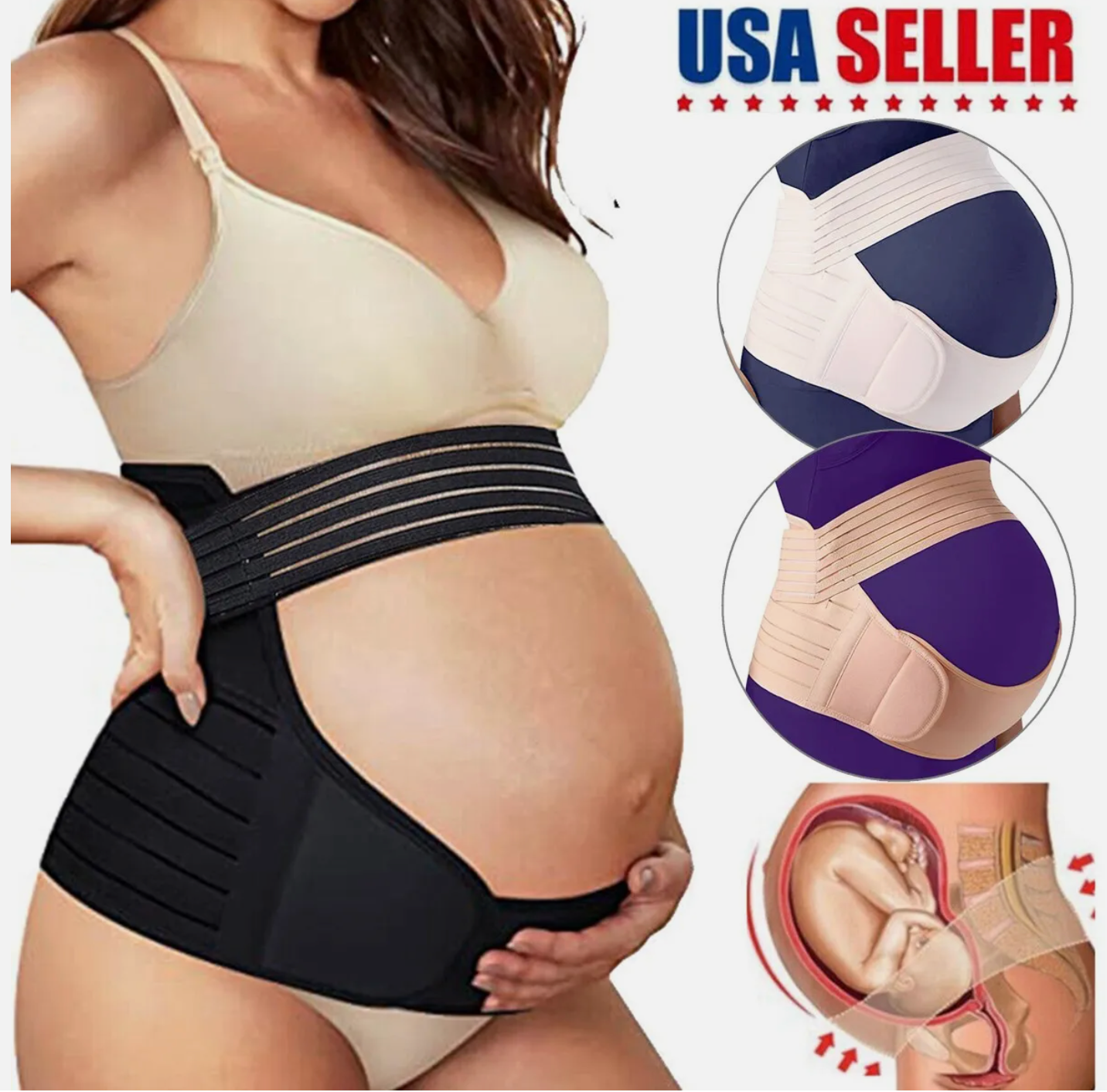 CHIA Pregnancy Tummy Belly Band Maternity Band Abdomen Waist Back Support Belt Brace