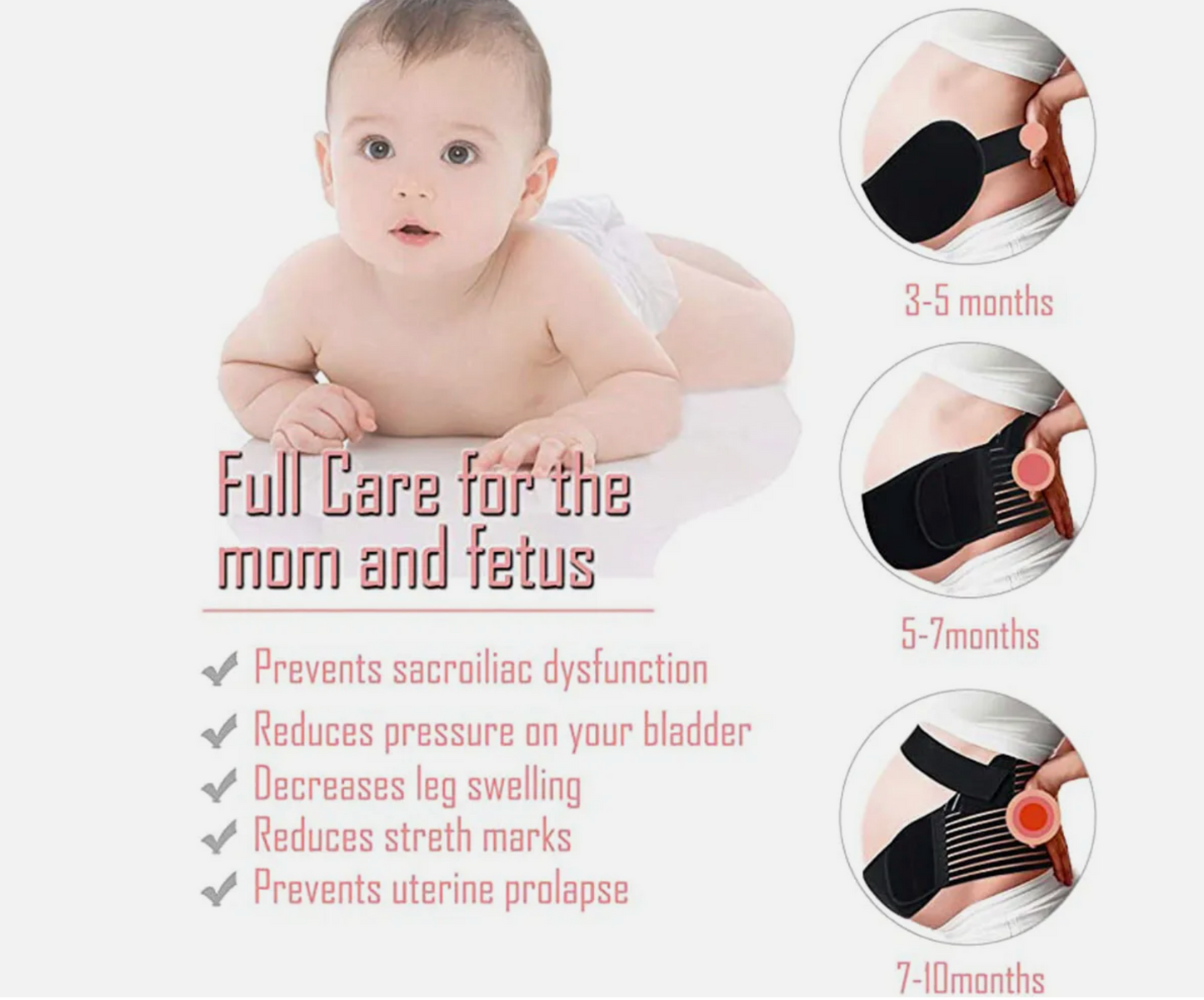 CHIA Pregnancy Tummy Belly Band Maternity Band Abdomen Waist Back Support Belt Brace