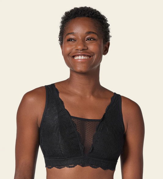 92014 LEONISA Multiwear Lace Pocketed Bralette, Brassier para prótesis mamarias