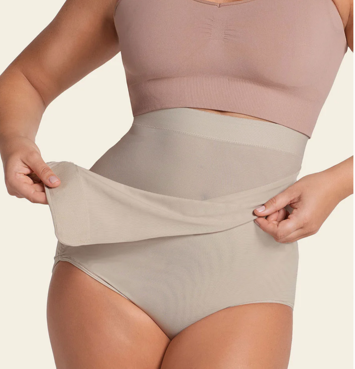 12885 LEONISA High-Waisted Firm Compression Post Surgical Panty with Adjustable Belly Wrap