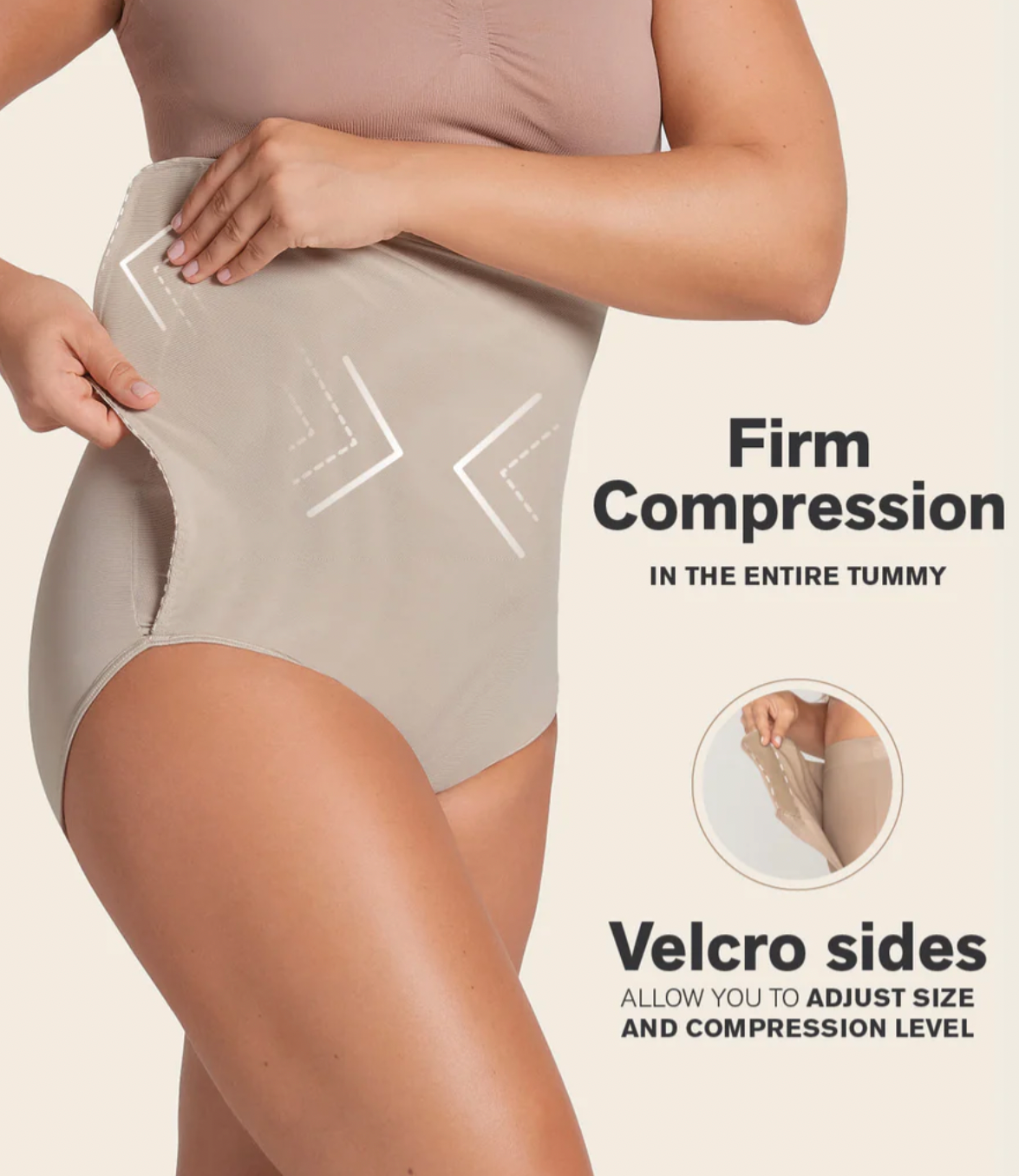 12885 LEONISA High-Waisted Firm Compression Post Surgical Panty with Adjustable Belly Wrap