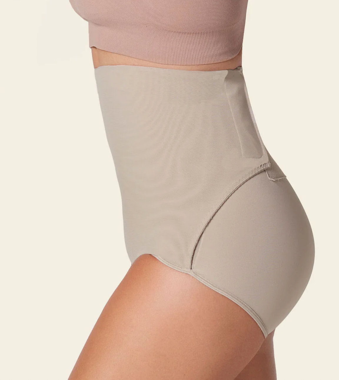 12885 LEONISA High-Waisted Firm Compression Post Surgical Panty with Adjustable Belly Wrap