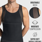 035022 Mens Stretch Cotton Moderate Compression Shaper Tank with Mesh Cutouts