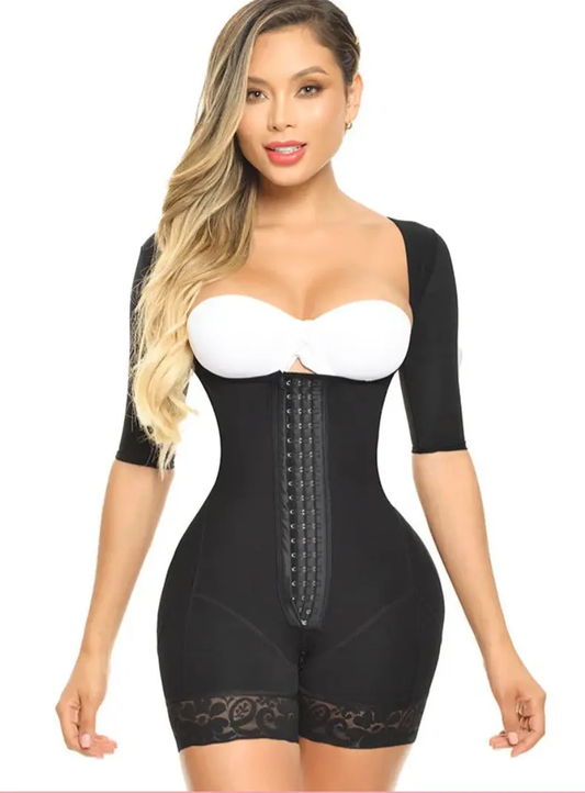 9564 Megan Mid Thigh Body Suit Faja with Sleeves Fajas Kataleya
