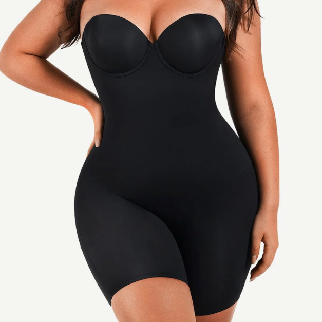 MT0097 Back Smoothing Underwire Cup Push Up Bra Strapless Short Bodysuit