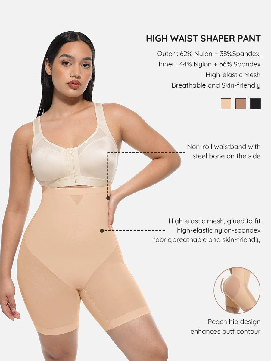 53093 Shorts High-Waisted Butt Lift & Slimming Mid-Thigh Shaper Fajas Kataleya