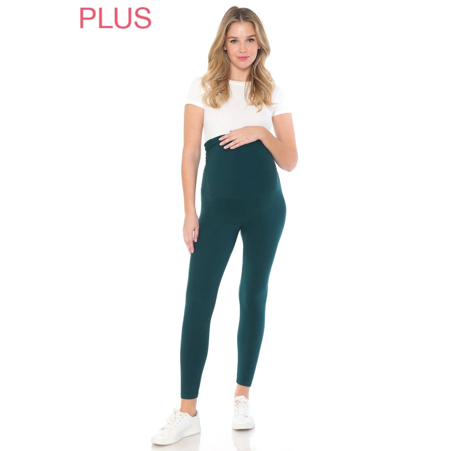 Plus Size Buttery Soft Solid Maternity Leggings