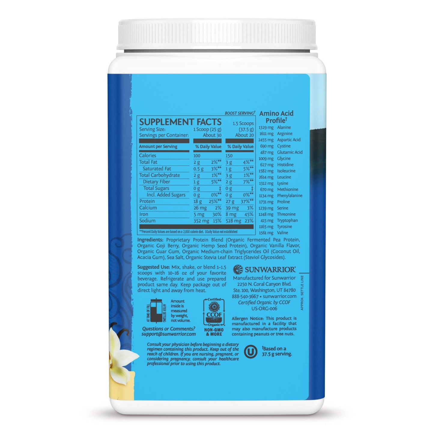 Warrior Blend Vanilla Protein - Pea Protein Powder