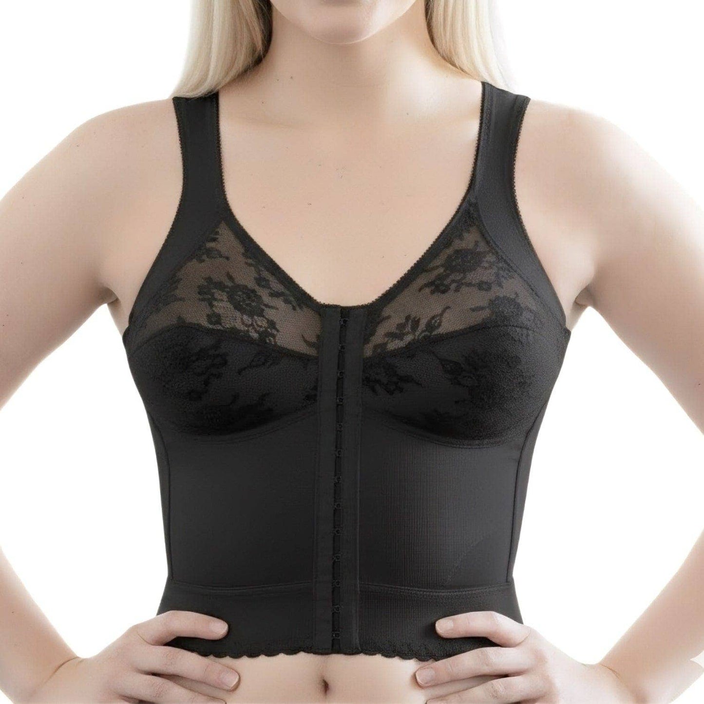CORTLAND INTIMATES 9603 - Front Closure Back Support BLK