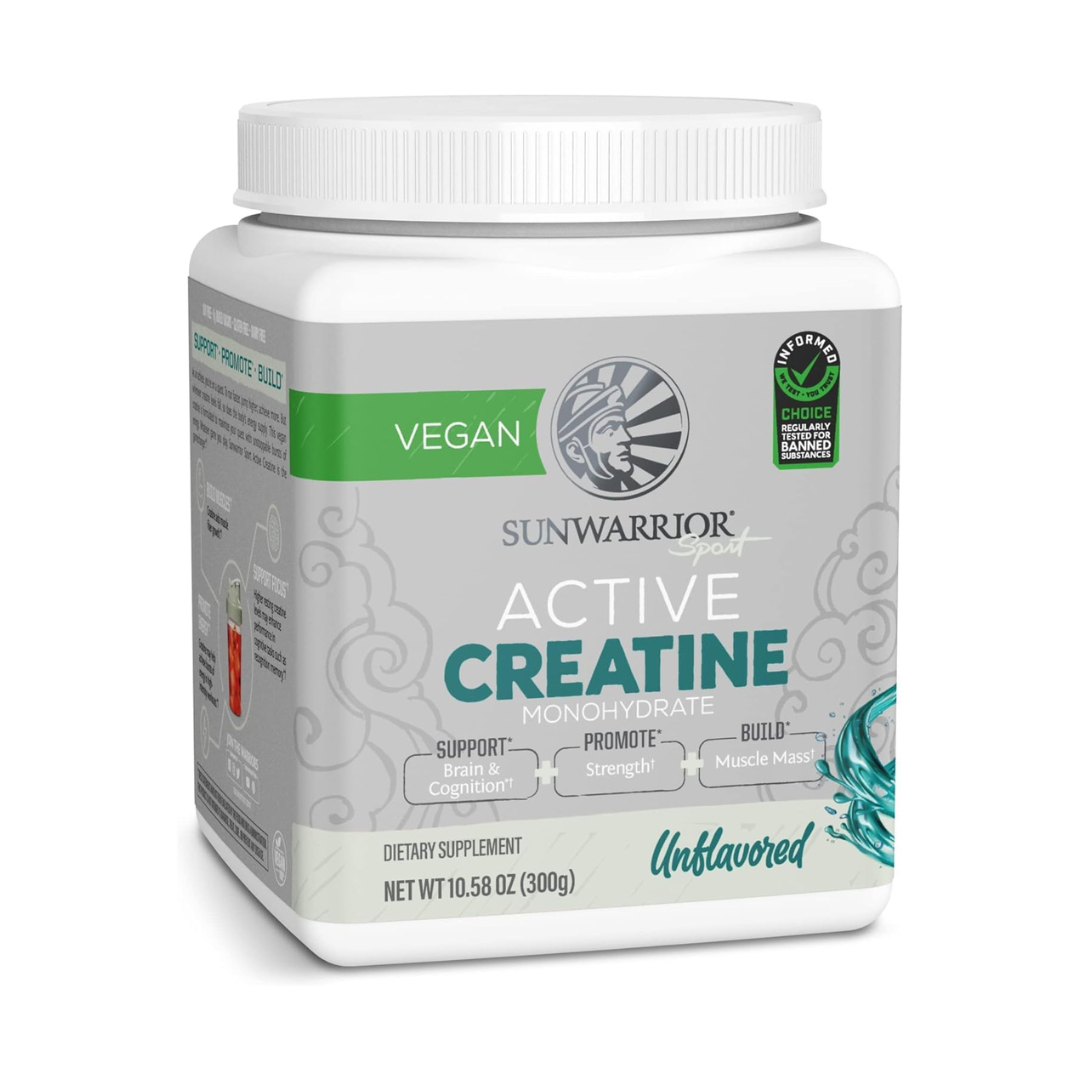 Unflavored Active Creatine Drink Powder - Vegan, 300 grams Sunwarrior