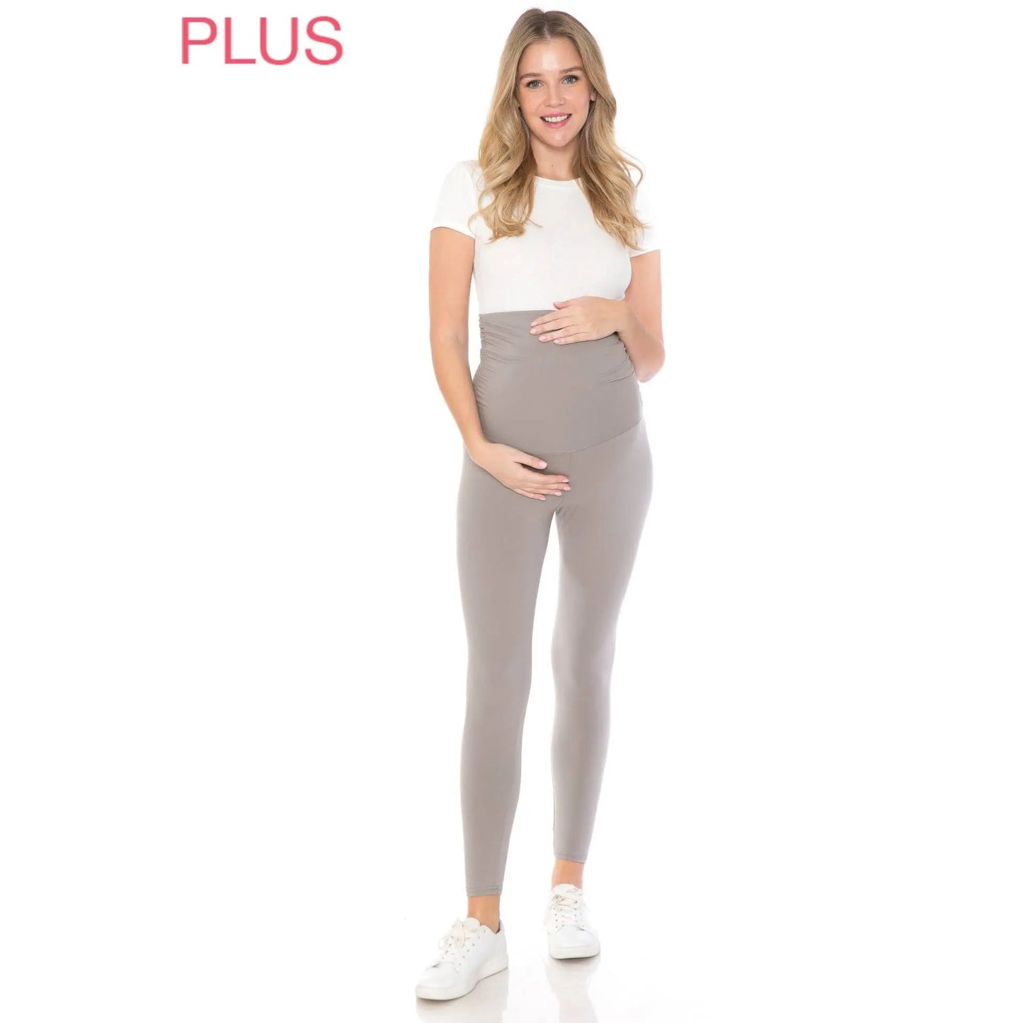 Plus Size Buttery Soft Solid Maternity Leggings
