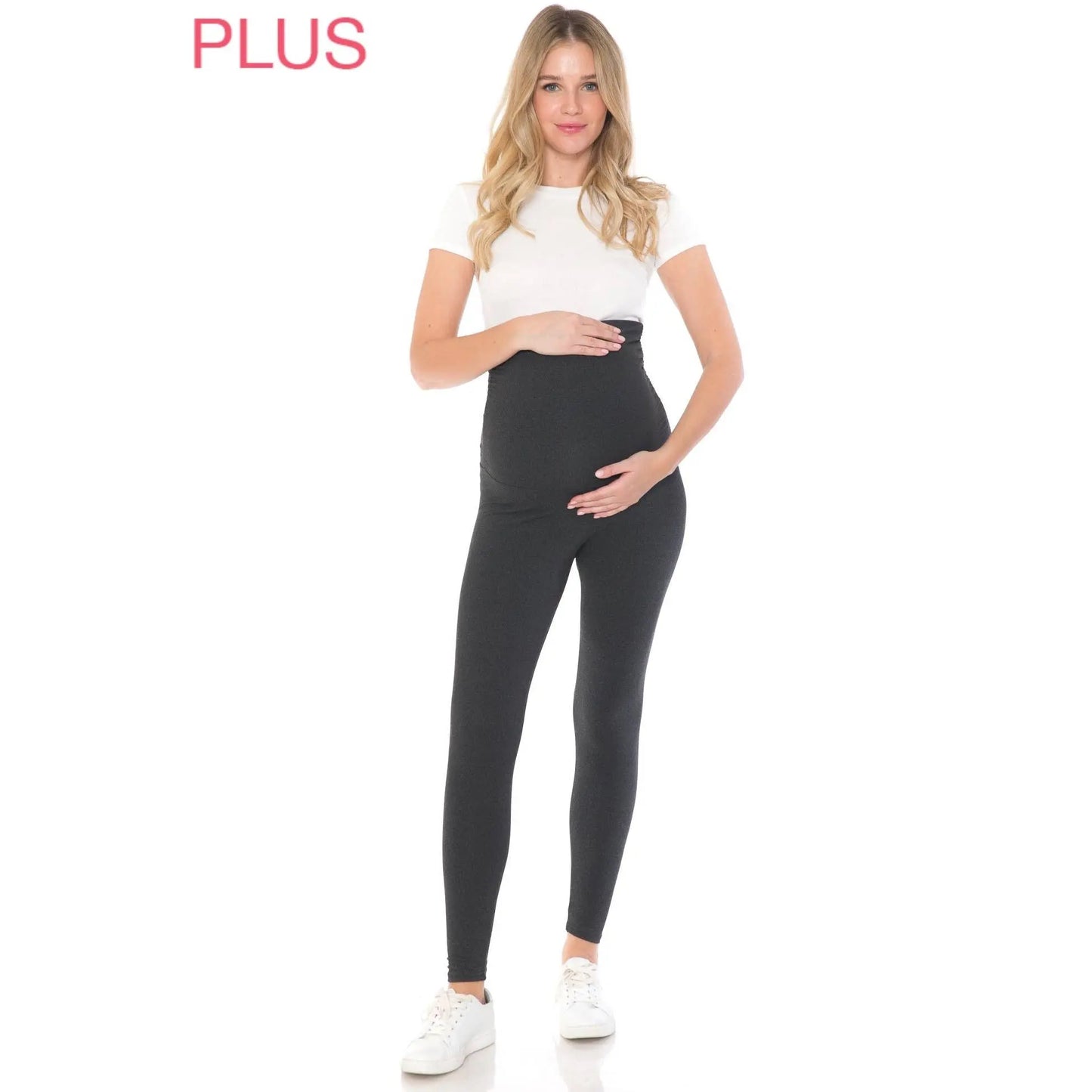 Plus Size Buttery Soft Solid Maternity Leggings