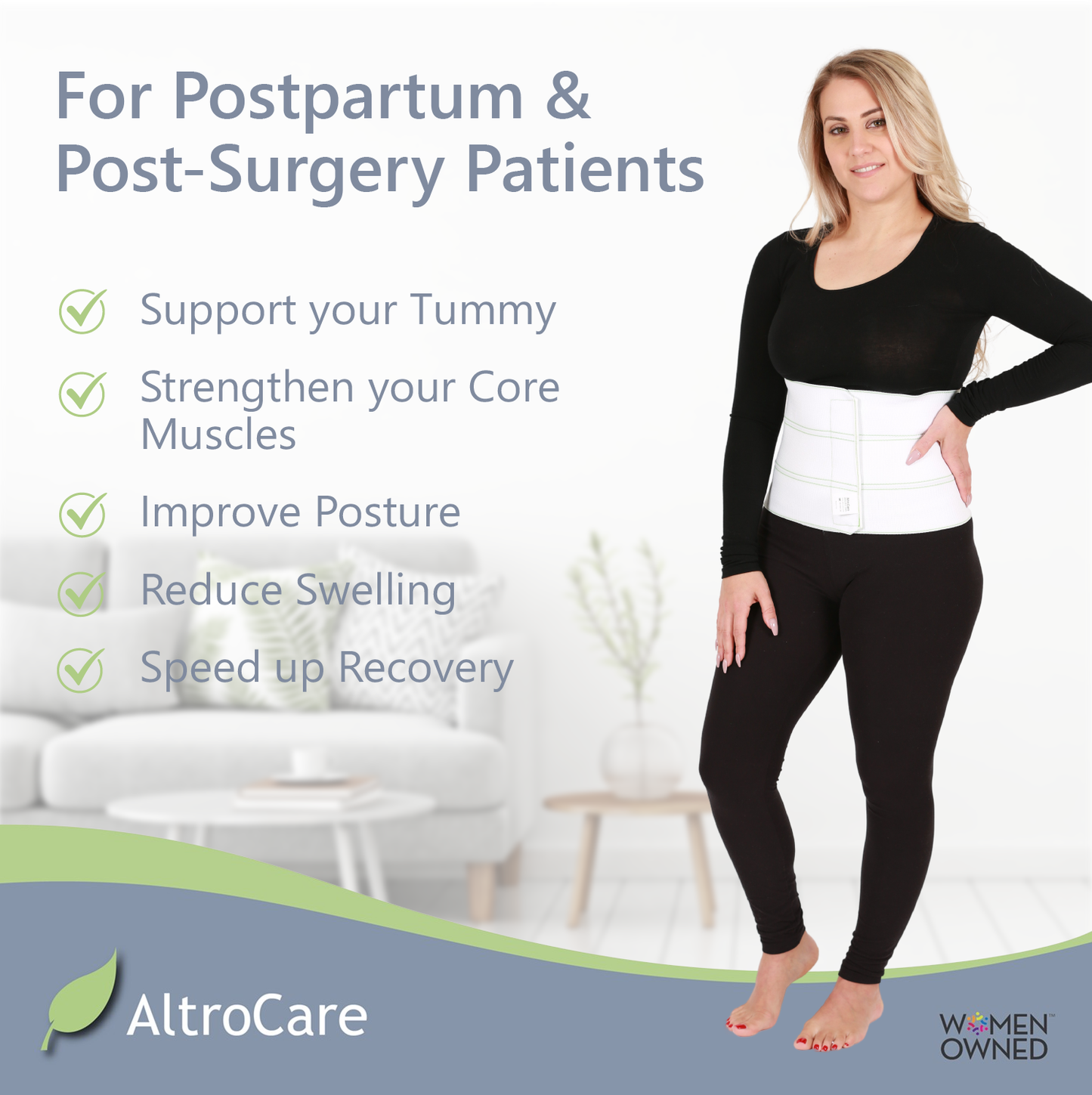 AltroCare Postpartum Abdominal Binder & Belly Band.