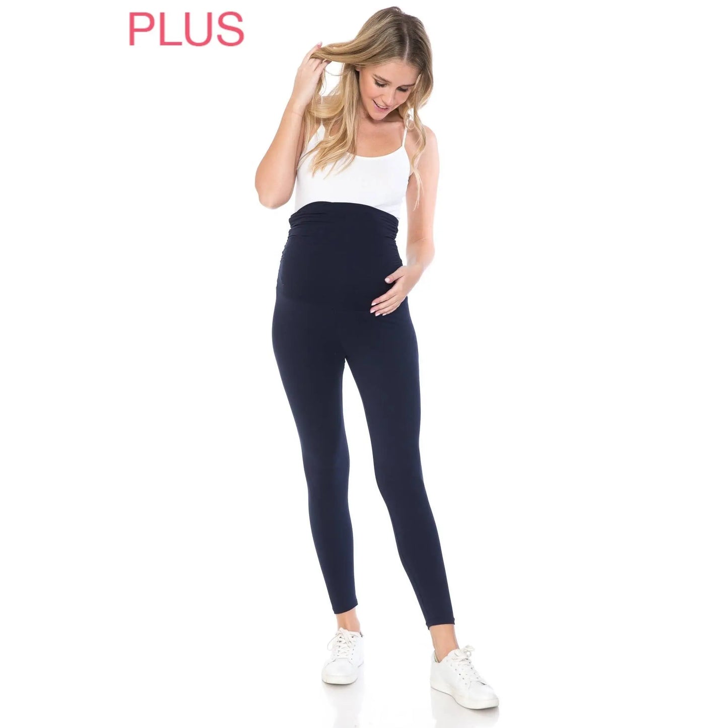 Plus Size Buttery Soft Solid Maternity Leggings