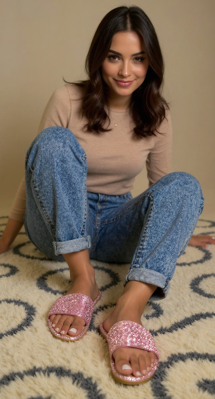 Sandals honey 62 Slip-On Flat with Rhinestones