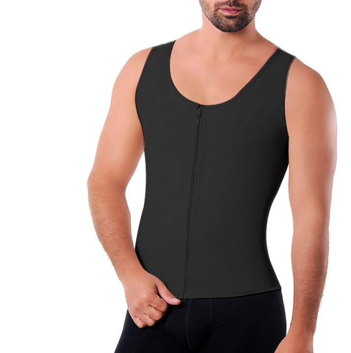 1053 ANN M   Men’s VEST With Zipper Power-net Fabric Chaleco Slimmer Waist Now