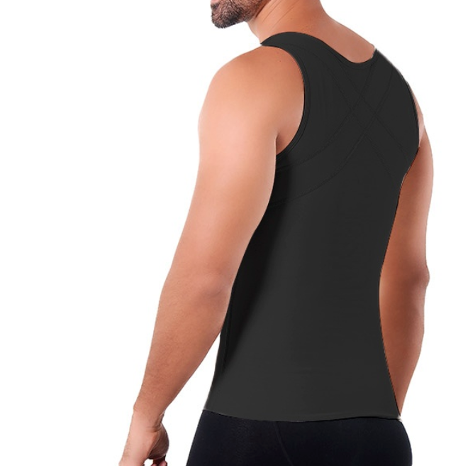 1053 ANN M Men’s VEST With Zipper Power-net Fabric Chaleco Slimmer Waist Now