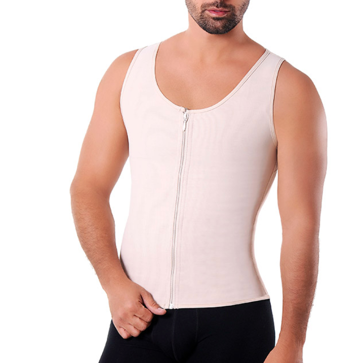 1053 ANN M Men’s VEST With Zipper Power-net Fabric Chaleco Slimmer Waist Now