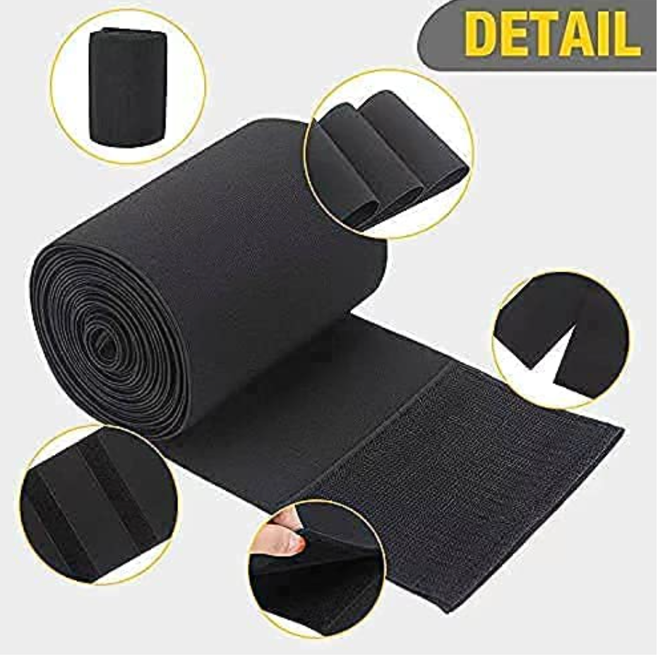 F4M CHIA Tummy Wrap Bandage | Adjust your Snatch Waist Trimmer Tummy Sweat Wraps Belt for Women| Belly Body Shaper Compression Wrap | Gym Accessories Black Fajas Kataleya