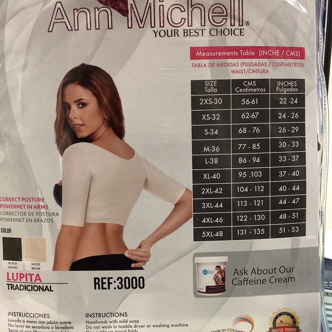 3000 ANN M LUPITA Arm Compression Vest W/3 Hook Closure under bust.